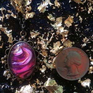 Pink Acrylic Pour Necklace